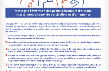 LUTTE CONTRE L’INFLUENZA AVIAIRE