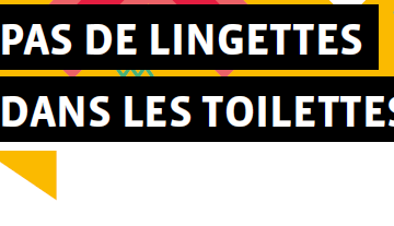 Message de prévention concernant les lingettes jetables